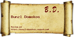 Bunzl Domokos névjegykártya